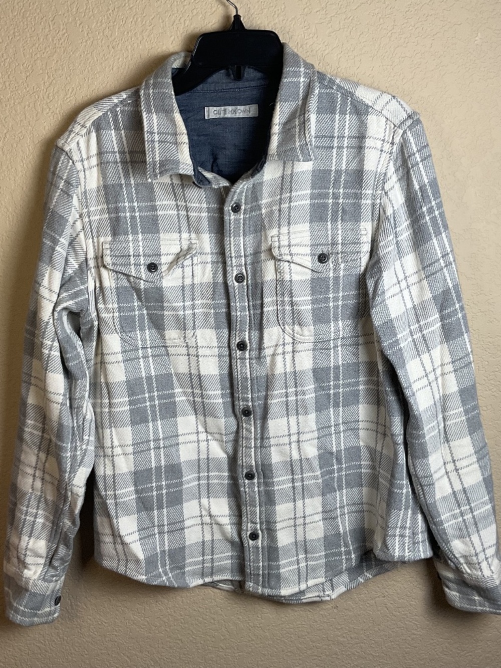 Outerknown Mens Medium Button Down Plaid Blanket Shirt Organic Cotton Casual